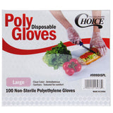 Disposable Food Service Poly Gloves -100ct